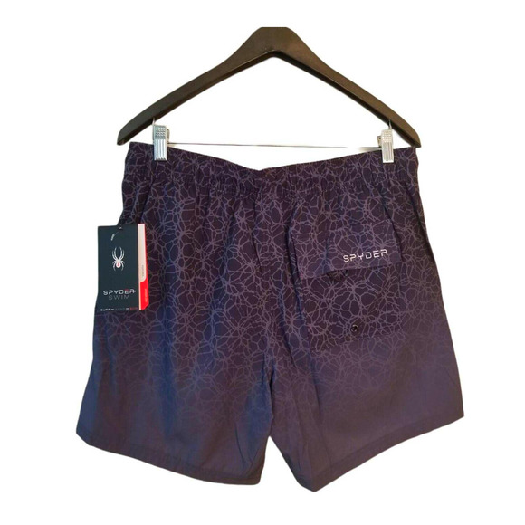 Spyder Swim Men's Shorts Size Large 34 INSEAM 10 IN Black Swim Trunks Surf NWT - Picture 2 of 5